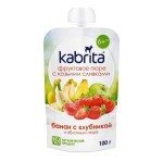 Пюре, Kabrita (Кабрита) 100 г фруктовое с козьими сливками банан клубника яблочное пюре