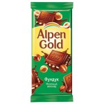 Шоколад, Alpen Gold (Альпен гольд) 90 г с фундуком молочный