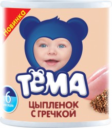 Пюре Тёма цыпленок гречка с 6 мес 100 г