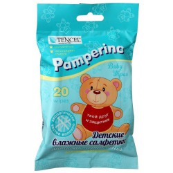 Салфетки влажные детские, Pamperino (Памперино) 20 шт антибактериальные +Бонус 3+1